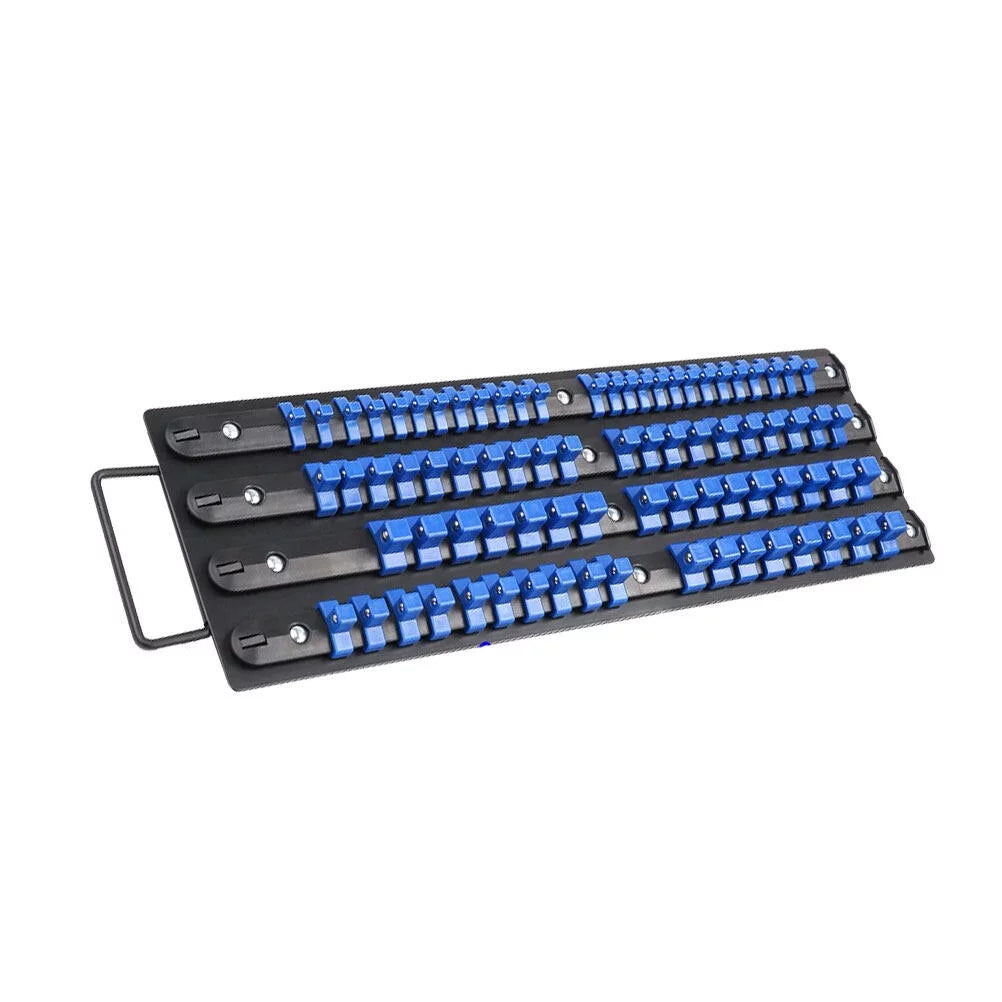 HEMOTON 80 Industrial ABS Socket Wrench Mountable Socket Storage Rail Rack Holder Organize Sliding