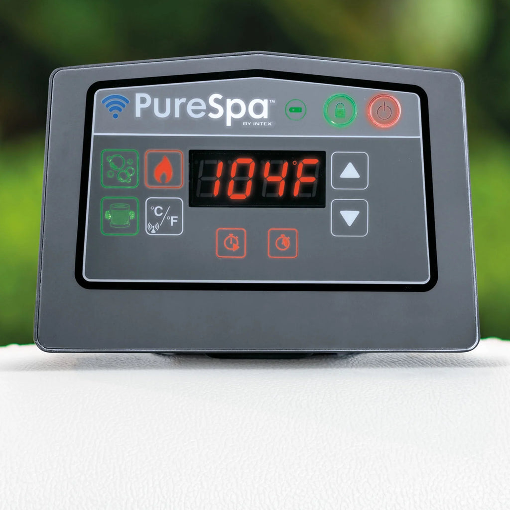 Intex PureSpa Plus Greywood Inflatable Hot Tub Jet Spa w/ Accessory Benches