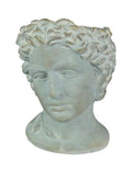Mayrich Gray Gentlemen Greek Warrior Bust Planter 9.25 in x, 6.75 in x 7.25 in