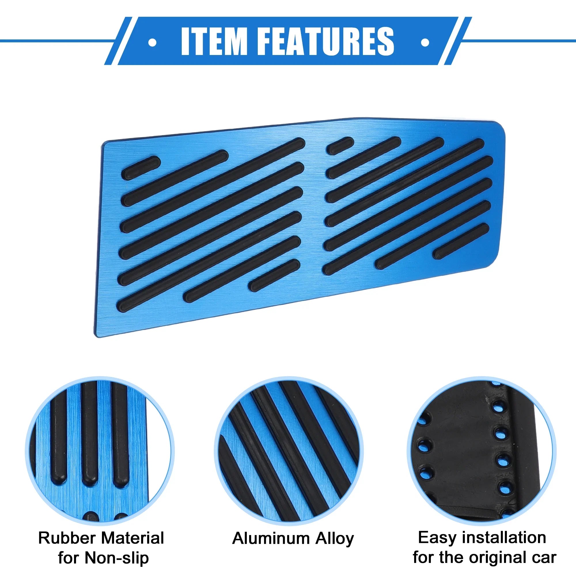 3 Pcs Car Gas Accelerator Brake Foot Rest Pedal Cover Pad for Mazda CX-30 2020-2021 Antislip Blue
