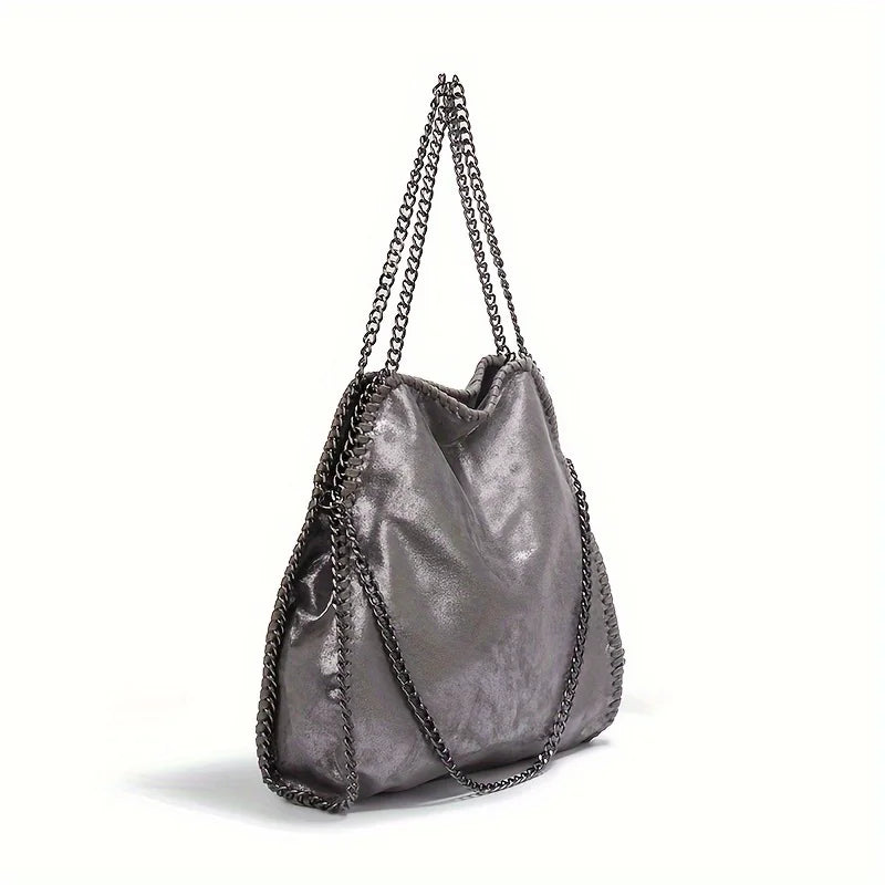 moocr Handbags Soft Leather Fashion Designer Top-Handle Casual Pocket Ladies Tote Portable Chain Large Shoulder Crossbody Shoulder Bags Dark Birthday Present