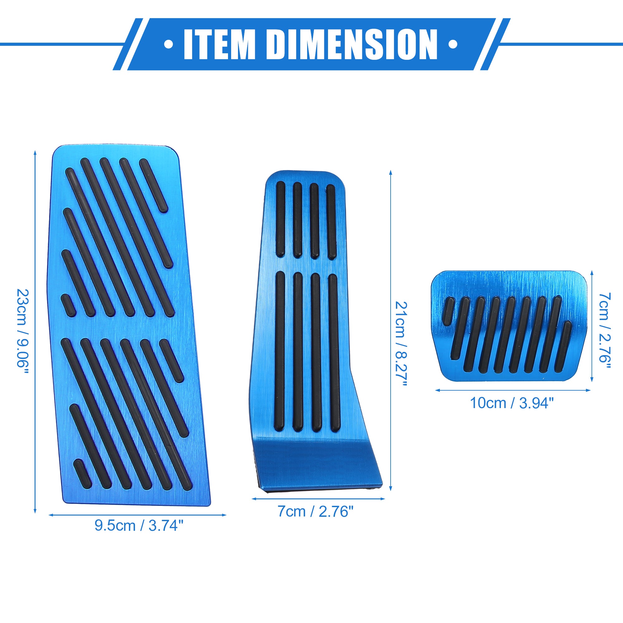 3 Pcs Car Gas Accelerator Brake Foot Rest Pedal Cover Pad for Mazda CX-30 2020-2021 Antislip Blue