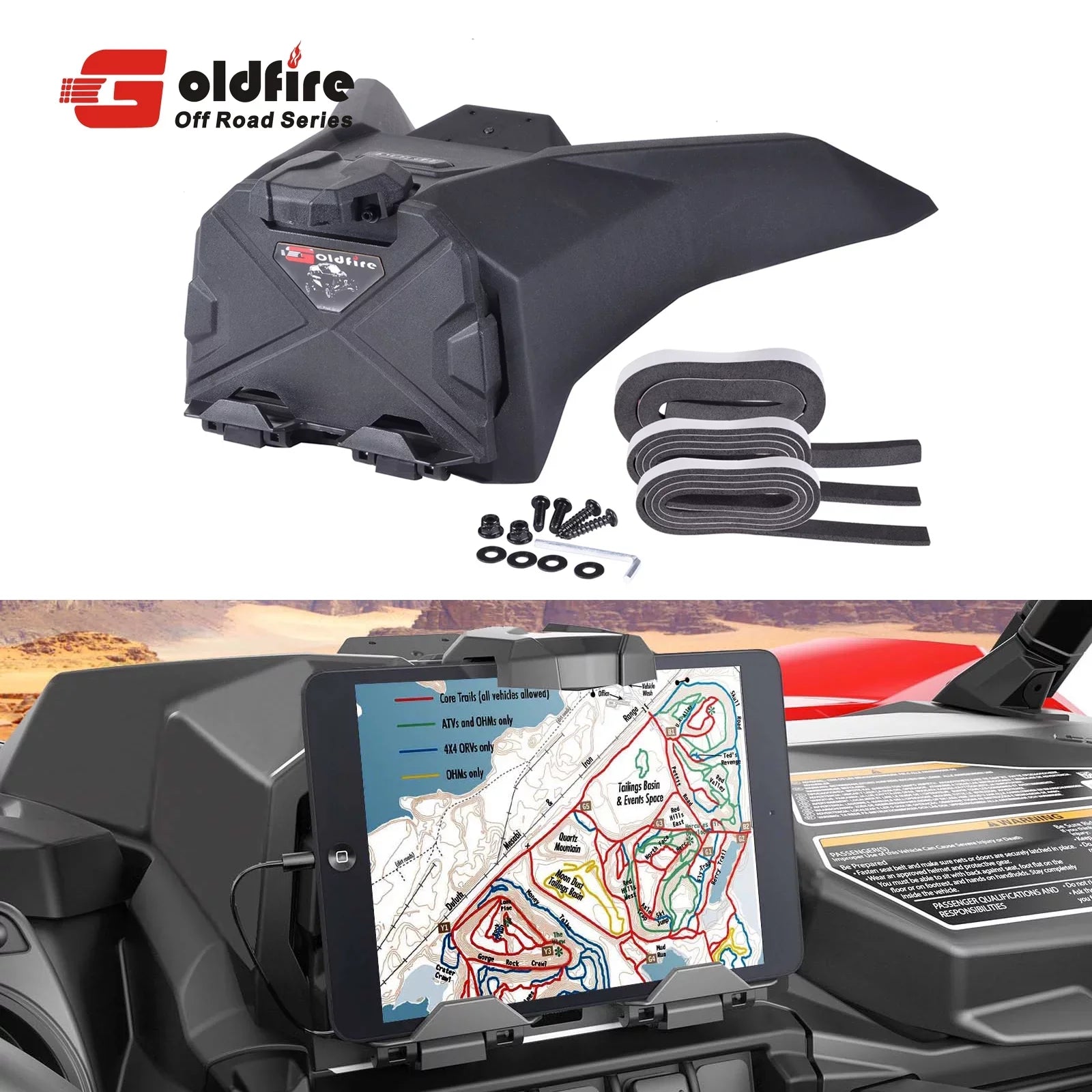 GFYSHIP UTV Electronic Device Tablet Phone Holder For 2019-2022 Can AM Maverick Sport Trail Commander 2021-2022 Storage Box Organizer