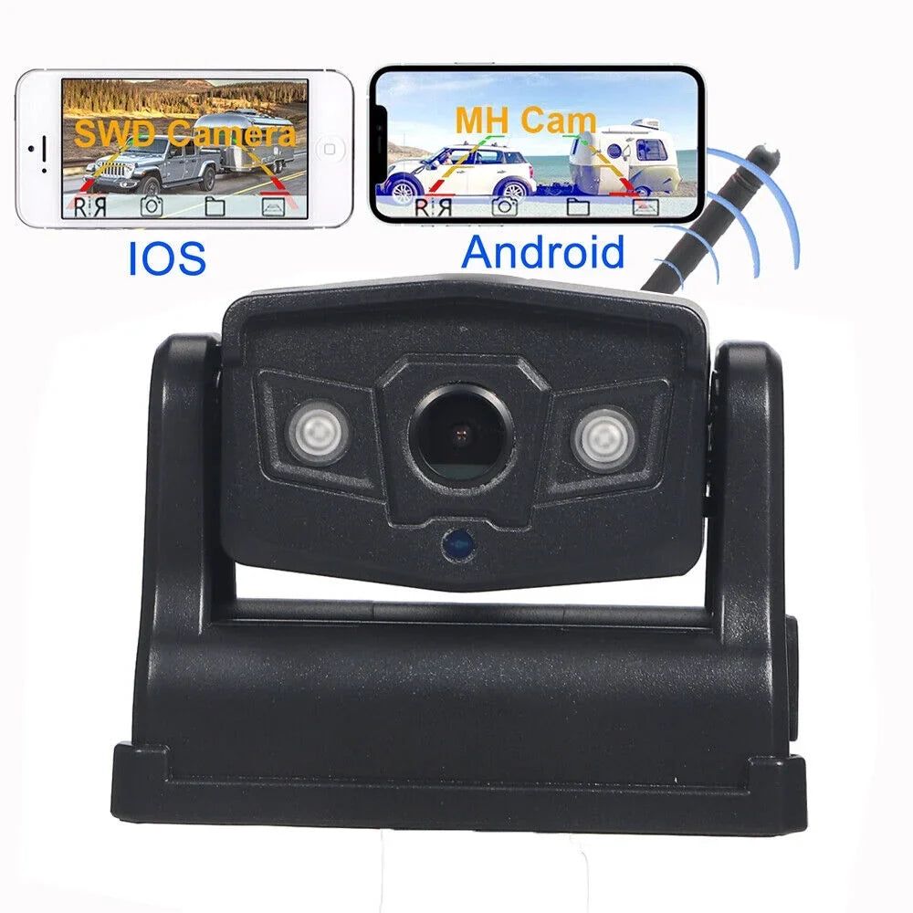 JLLOM Reliable Backup Camera, Magnetic WiFi Wireless, 9600mAh Battery, Front/Rear View