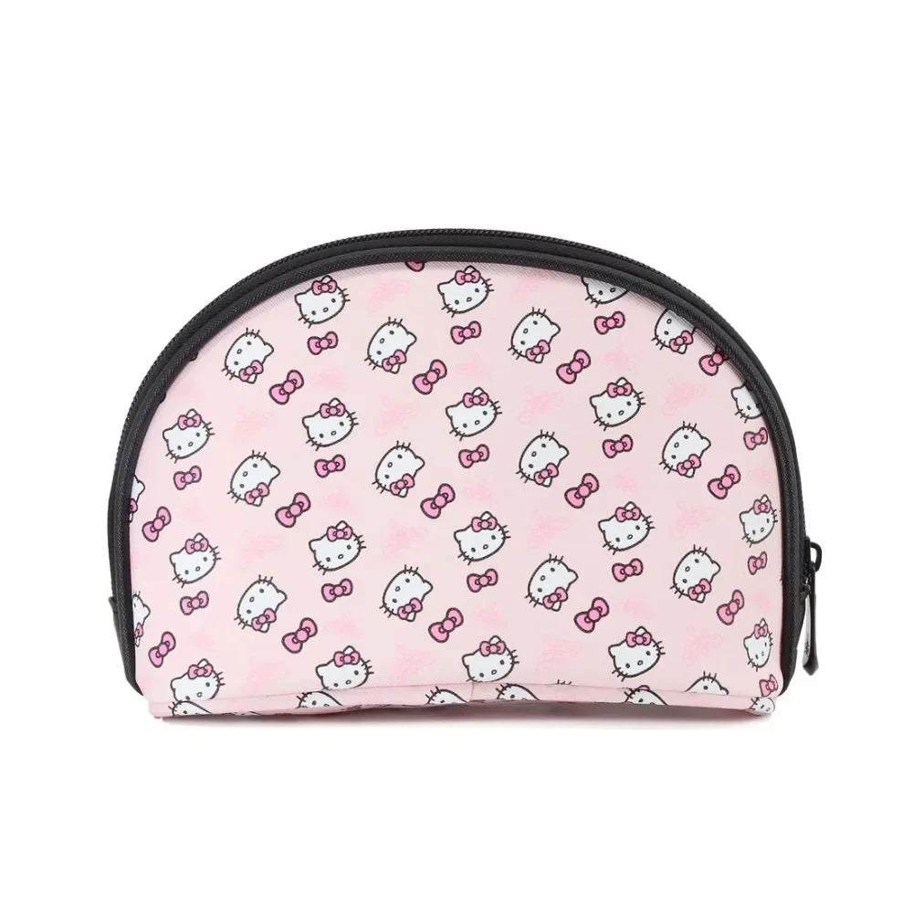 Impressions Vanity Hello Kitty 2 Pcs Nested Clutch Purses, Waterproof Travel Makeup Clutch Bag (White)