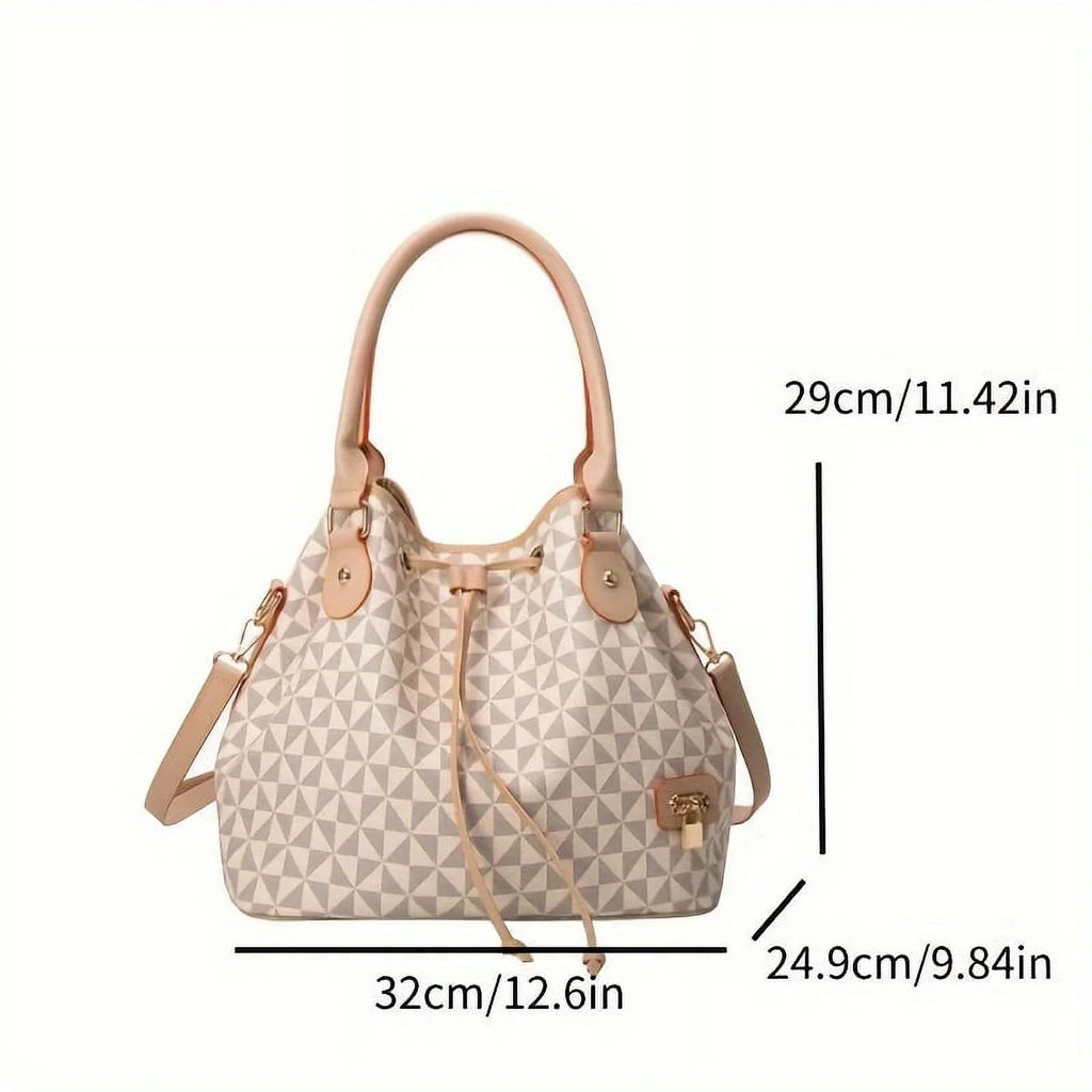 moocr Vintage Bucket Bag Casual PU Leather Handbag Drawstring Crossbody Bag Purse
