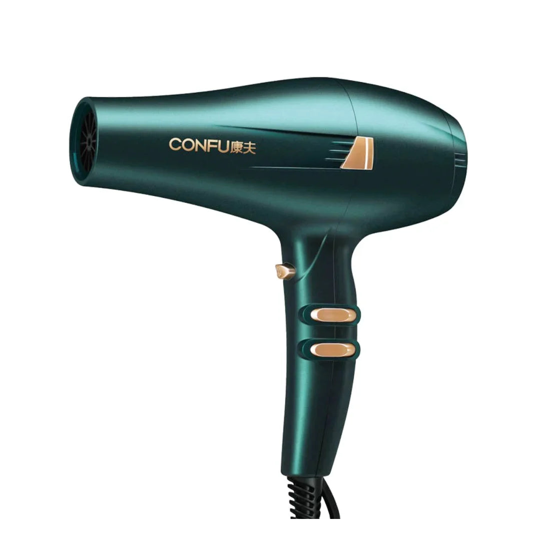 CONFU hot and cold air Hair Dryer, 2000W High Power Dryer, Quiet high wind professional hair stylist Dryer, Cool Shot Button, 3 Heat and 2 Speed Settings, Ionic Function for Shinier Results Silver