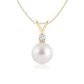 Angara South Sea Cultured Pearl V-Bale Termination Necklace for Individuals Girls in 14K Yellow Gold (Grade-AAA|Size-8mm) June Birthstone Jewelry Gifts for Her Birthday, Wedding, Gentlemen Valentines Day