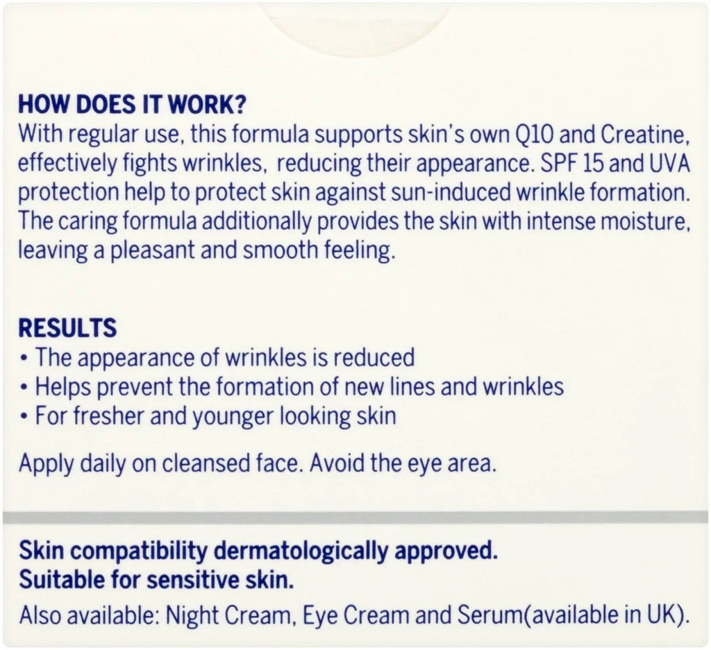Nivea Q10 Plus Spf 15 Anti-Wrinkle Face Day Cream, 50 Ml, Pack Of 3
