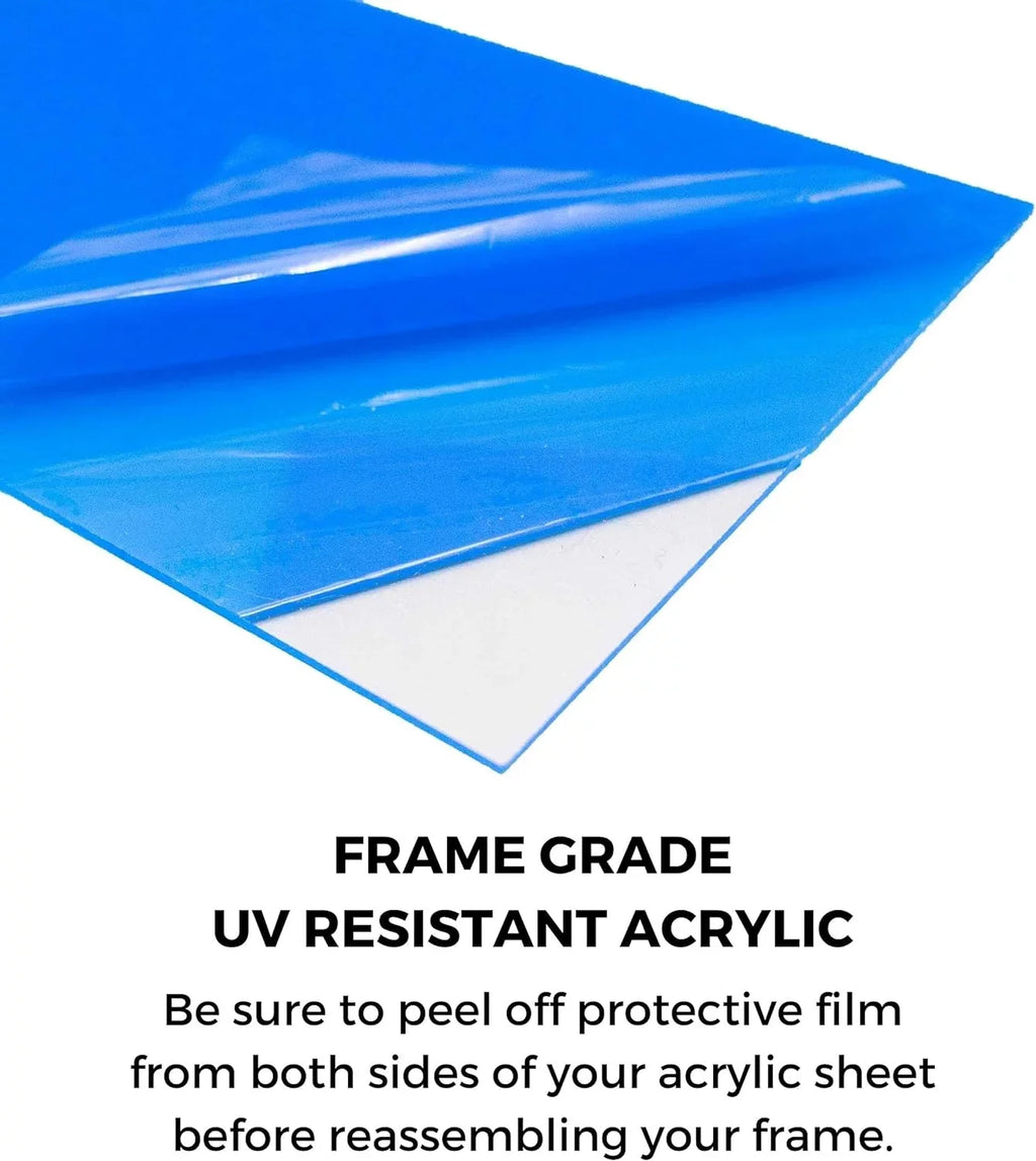 14X44 Frame Midnight Barnwood Picture Frame Includes UV Plexiglass, Acid Foam Backing Board And Hanging Hardware