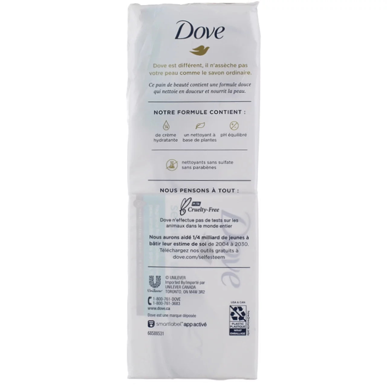 Dove Bath Bars, Sensitive Skin, Unscented 6-4 oz (113 g) bars [24 oz (1.5 lb) 678 g] (Packaging may vary)