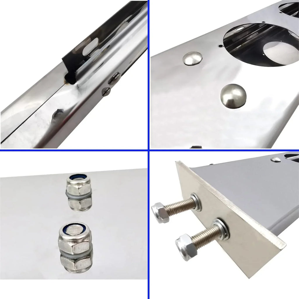 POWERWORKS Stainless Steel Straight Spring Loaded Mud Flap Hanger Bracket Mudflap Holder Set 2.5" Bolt Spacing 30" Length fit for Semi Trucks