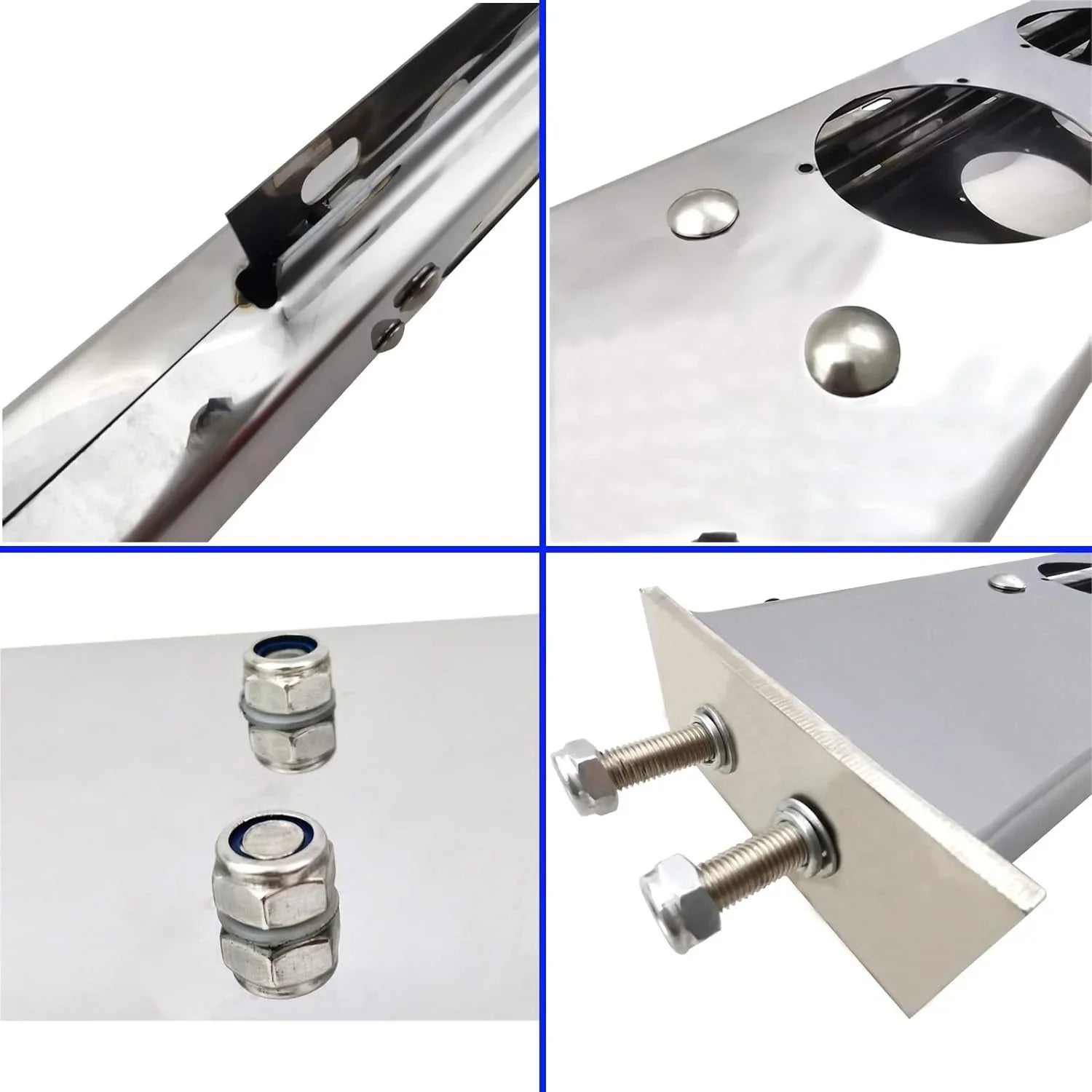 POWERWORKS Stainless Steel Straight Spring Loaded Mud Flap Hanger Bracket Mudflap Holder Set 2.5" Bolt Spacing 30" Length fit for Semi Trucks