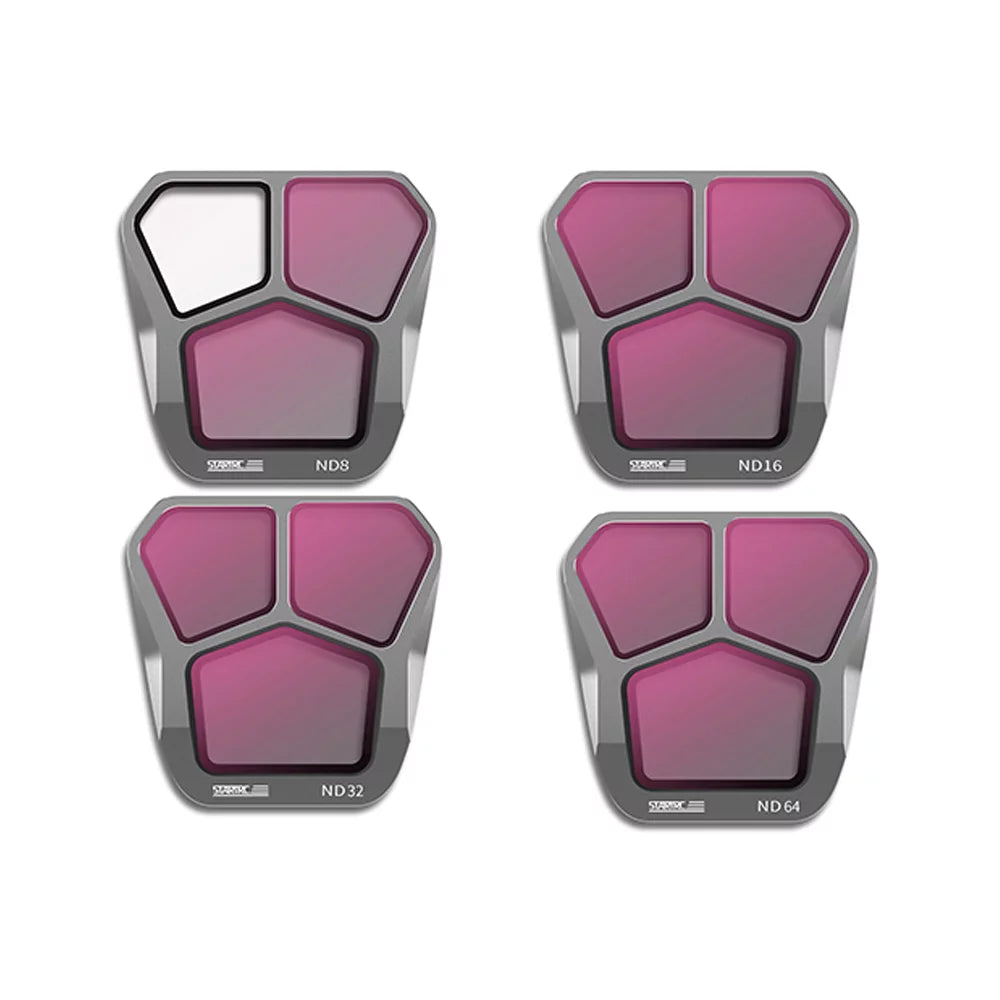 moobody 4-Pack Filters ND8/ND16/ND32/ND64 Lens Filter Aluminum Material AGC Optical Glass Waterproof Scratch-resistant -reflective Coatings Compatible with DJI Mavic 3 Pro