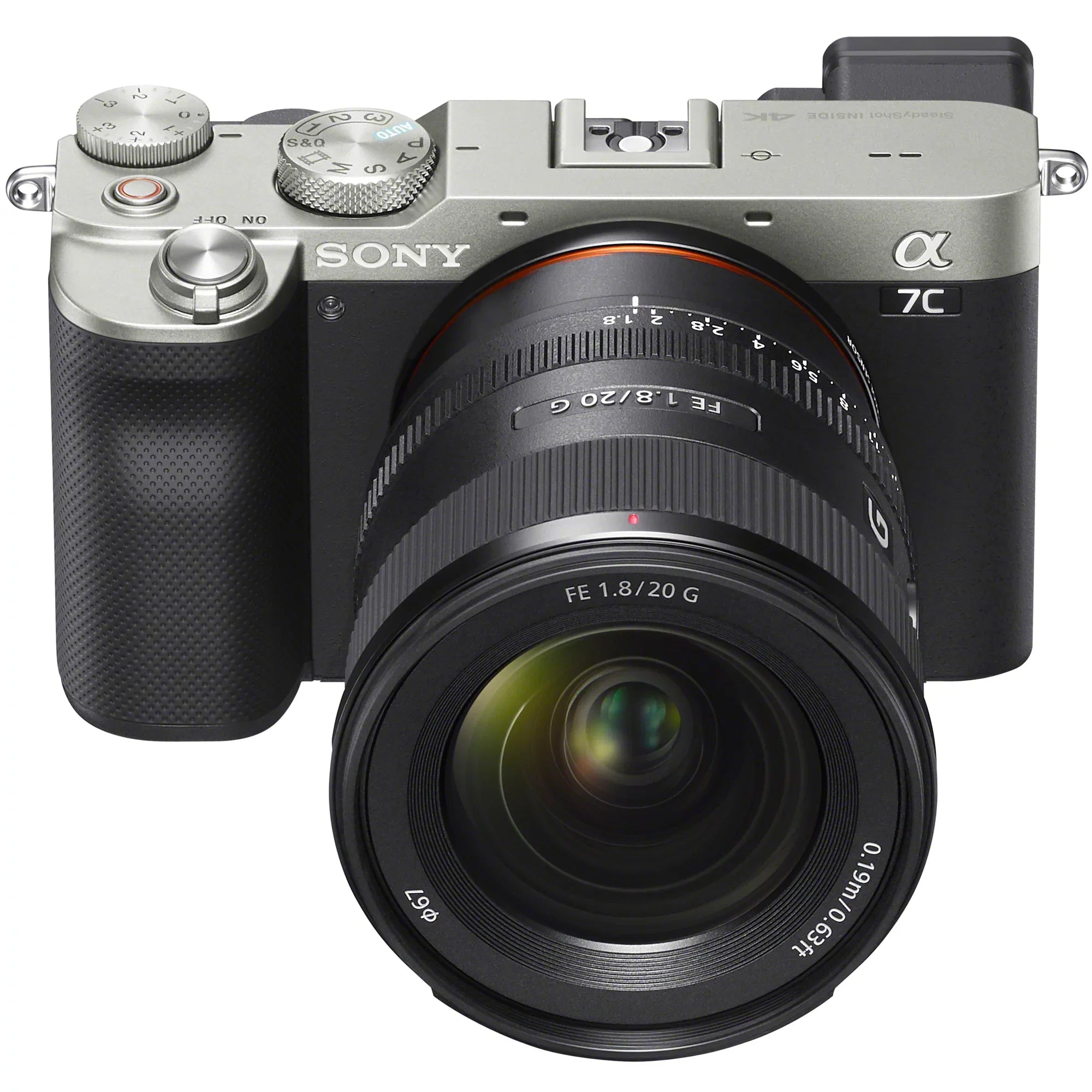 Sony a7C Mirrorless Full Frame Camera Body with Sony FE 20mm F1.8 G Lens SEL20F18G Silver ILCE7C/S Bundle with Deco Gear Photography Backpack Case , Software and Accessories