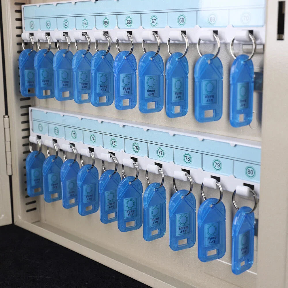 Wall Mounted 80 Key Storage Cabinet Lock Box Safe Organizer Car Dealership Holder