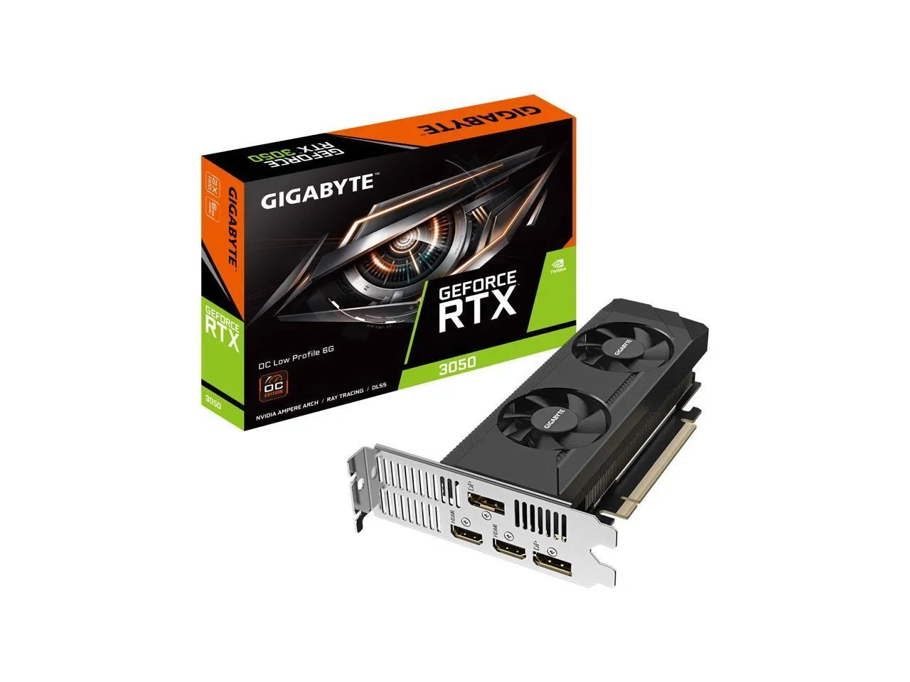 GIGABYTE GeForce RTX 3050 OC Low Profile 6G Graphics Card, 2x WINDFORCE Fans, 6GB GDDR6 96-bit GDDR6, GV-N3050OC-6GL Video Card