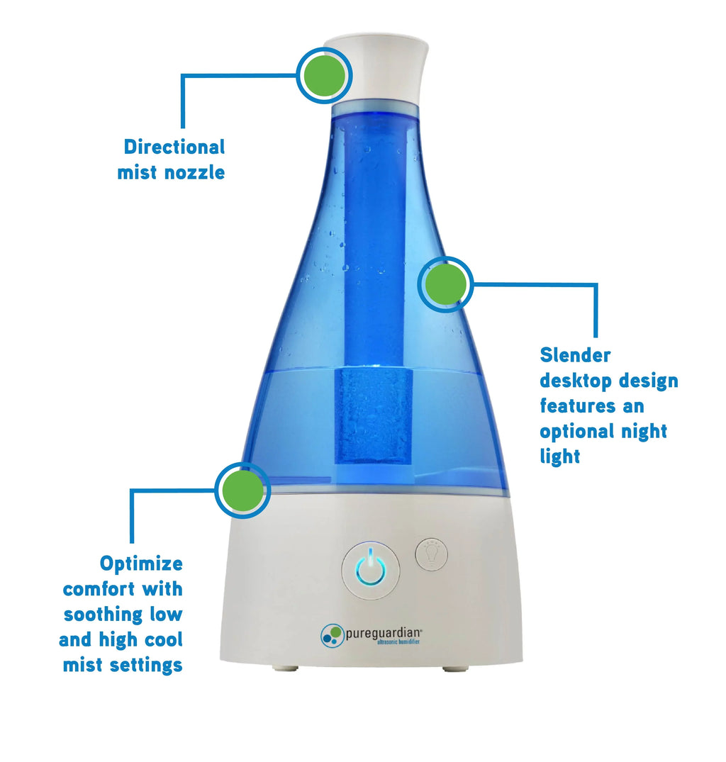 PureGuardian 30-Hour, 0.5 Gallon, Cool Mist Ultrasonic Humidifier with Aromatherapy Tray, H940AR