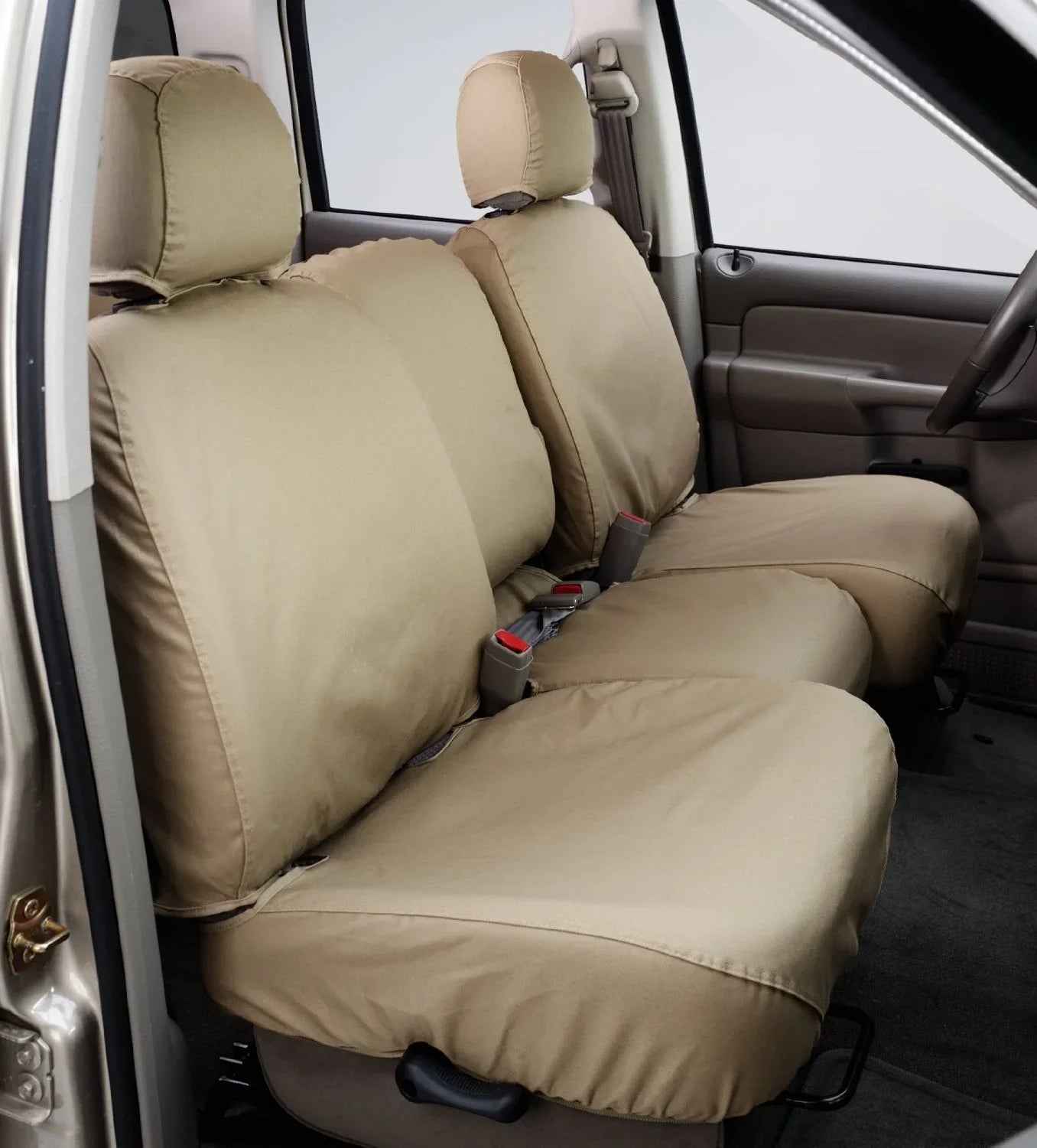 Covercraft Custom-Fit Front Bench SeatSaver Seat Covers - Polycotton Fabric, Charcoal Midnight Fits select: 2001-2003 FORD F150