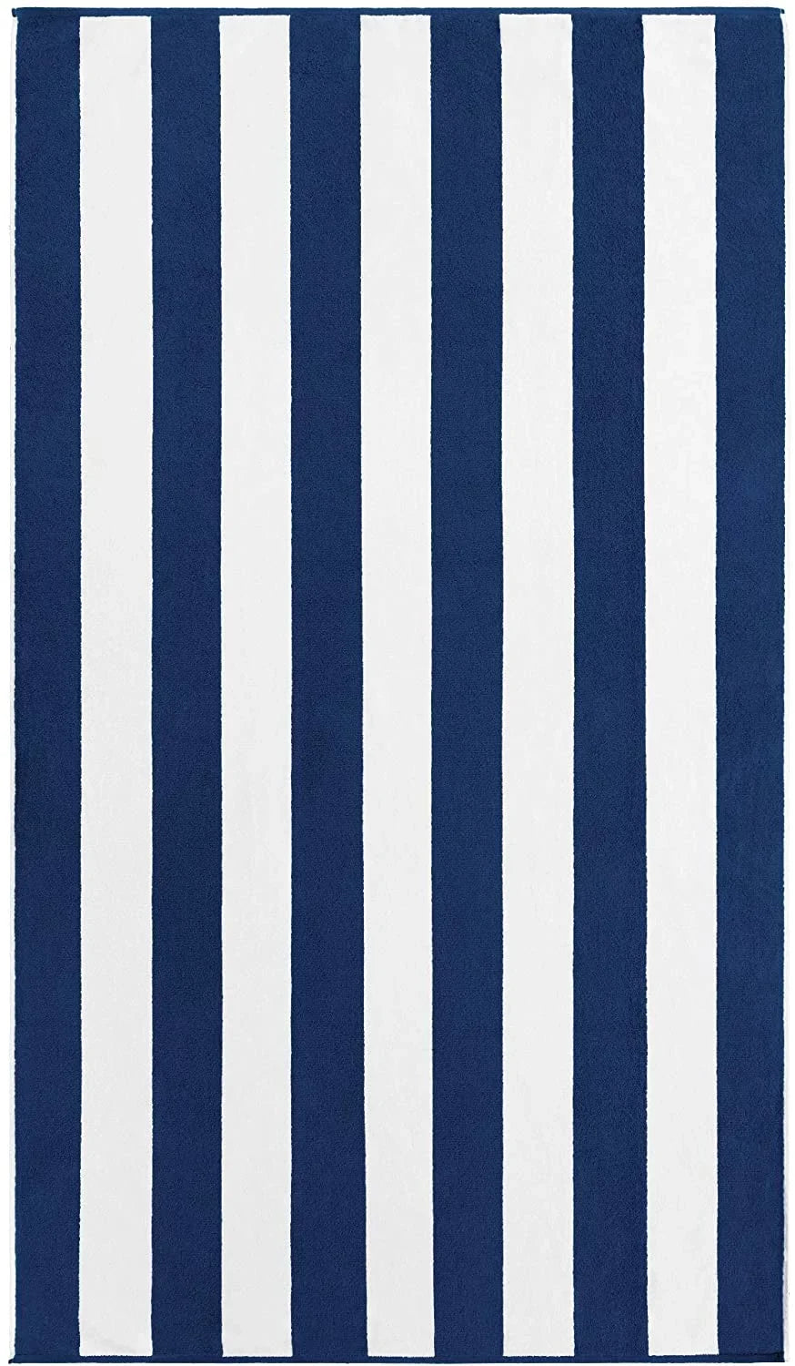 Luxury Large Beach Towel Extra Soft 40 x 72 inch Prime Yacht Classic Cabana Stripe Hotel Pool & Resort style Double Terry Yarn Dyed 100% Cotton (Navy, 1)