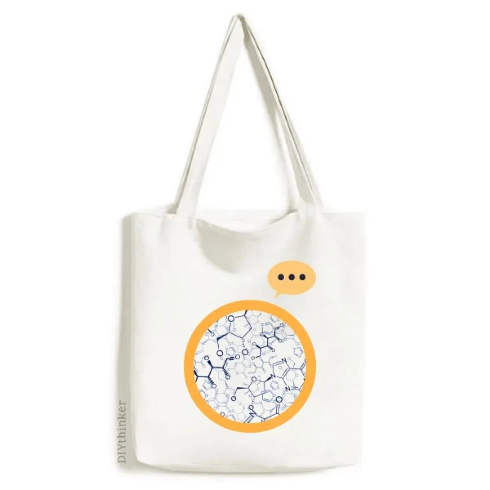 Blue Checal Molecular Structure Expression Sack Canvas Tote Shoulder Bag
