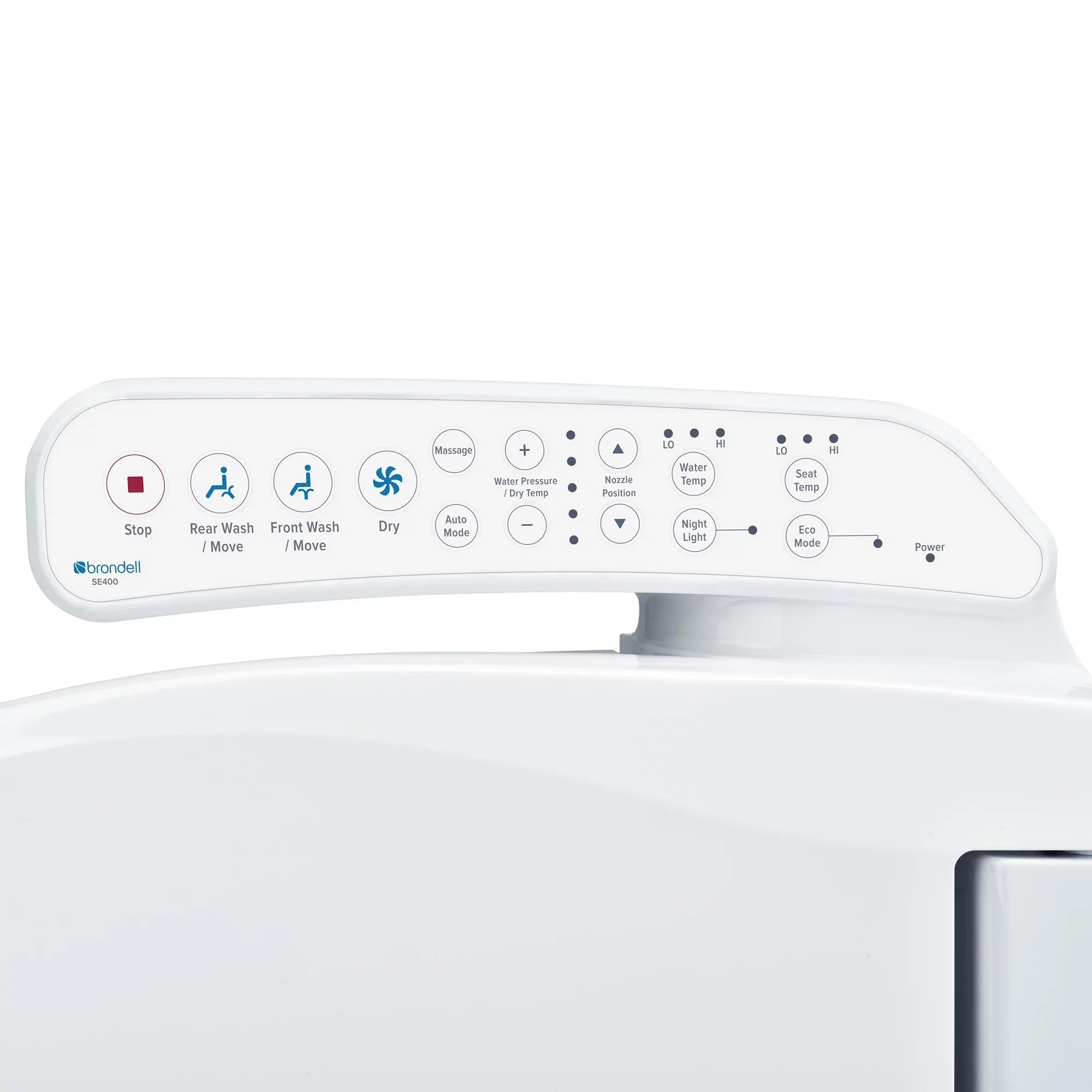 Brondell Swash SE400 Bidet Seat with Sidearm, Dryer and Stainless Steel Nozzle, Round White