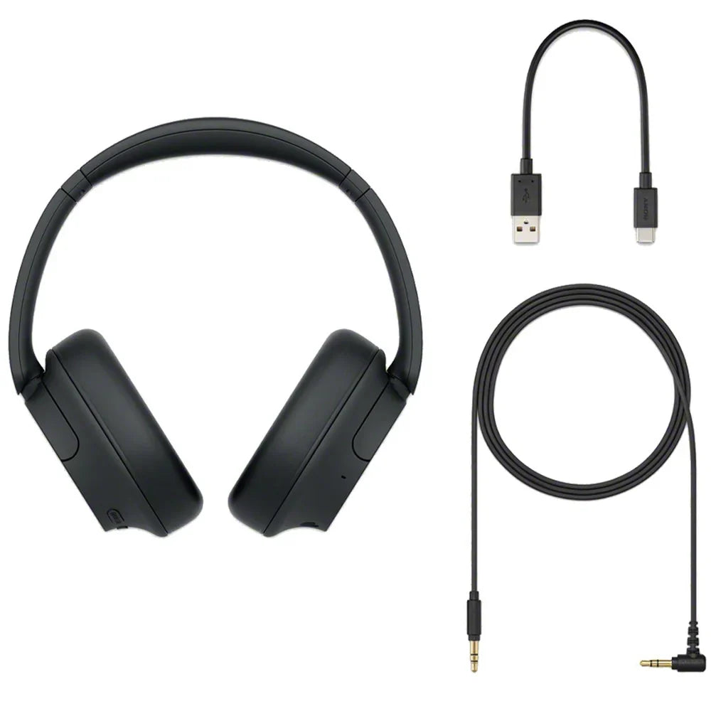 Sony WH-CH720N/B Wireless Noise Cancelling Headphone, Midnight Bundle with Deco Gear Hard Case + Pro Audio Headphone Stand + Microfiber Cleaning Cloth