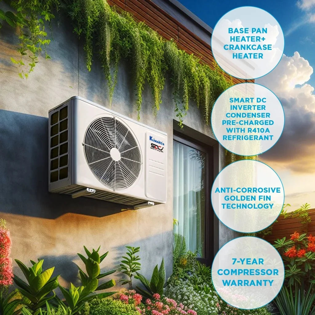 Klimaire 9,000 Btu 21.5 SEER2 Ductless Mini-Split Heat Pump Air Conditioner up to 400 sq. ft.