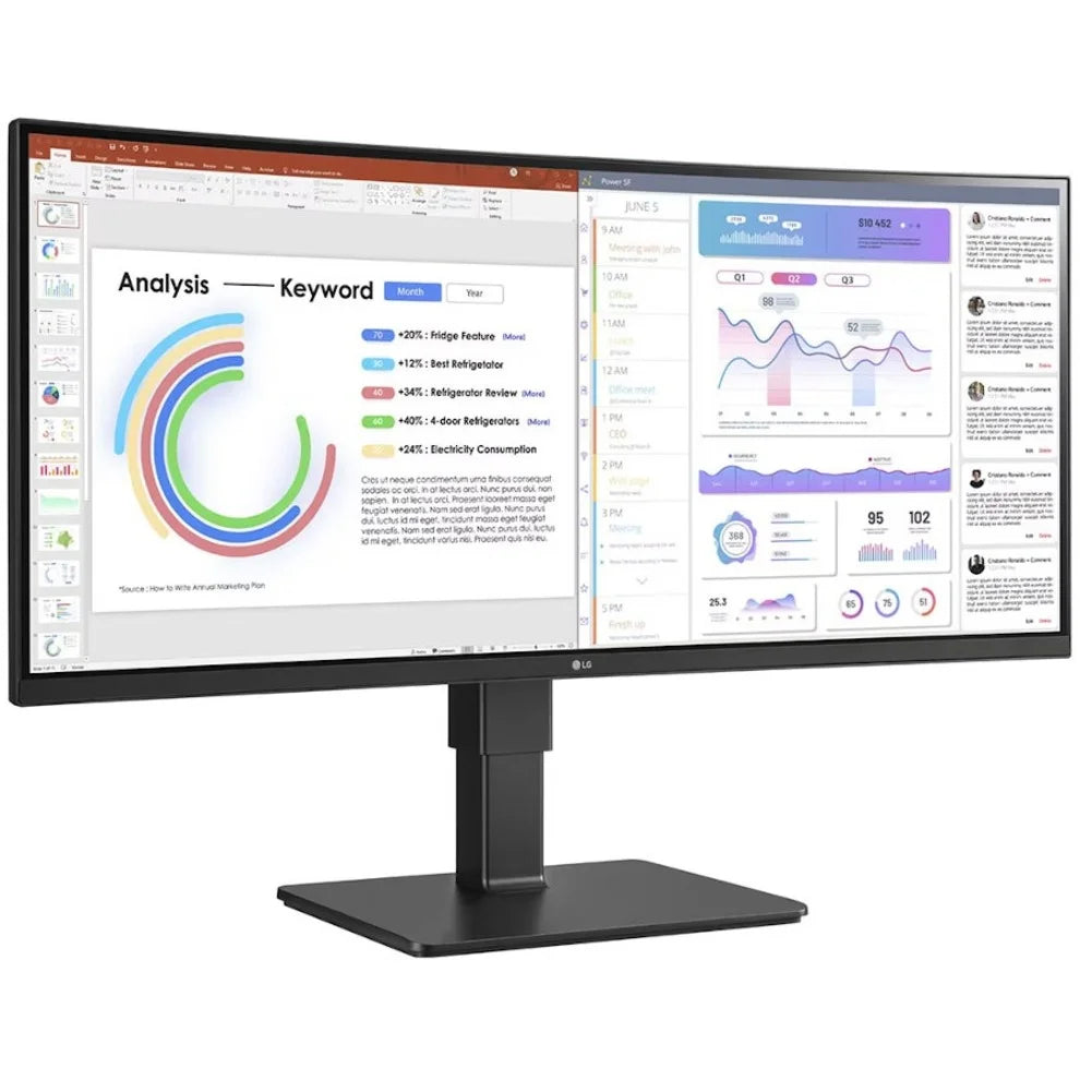 LG Ultrawide 34\" 3440 x 1440 LED HDR10, sRGB Curved Monitor, Textured Midnight 34BQ77QB-B