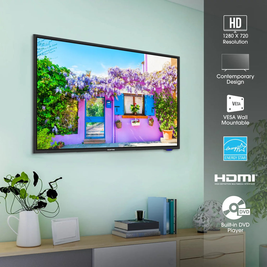 Sceptre 32" Class 720P HD LED TV with Built-in DVD Player E325BD-SR
