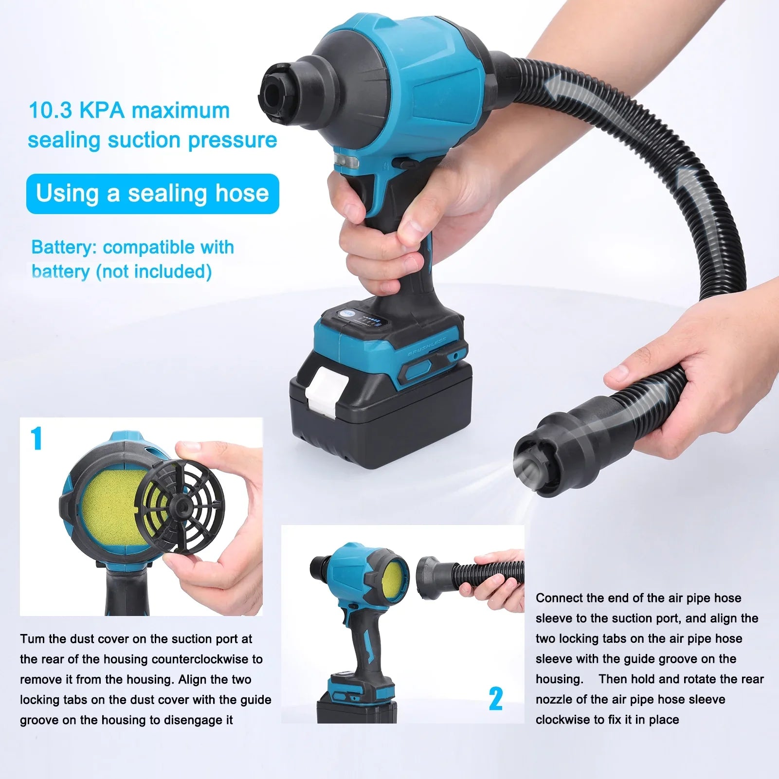 Spirastell Air Dust Machine,Fan Compatible Makita dsfen Inflator Cleanner Fan Air Inflator Cleanner Compatible Makita Battery PAPAPI HUIOP