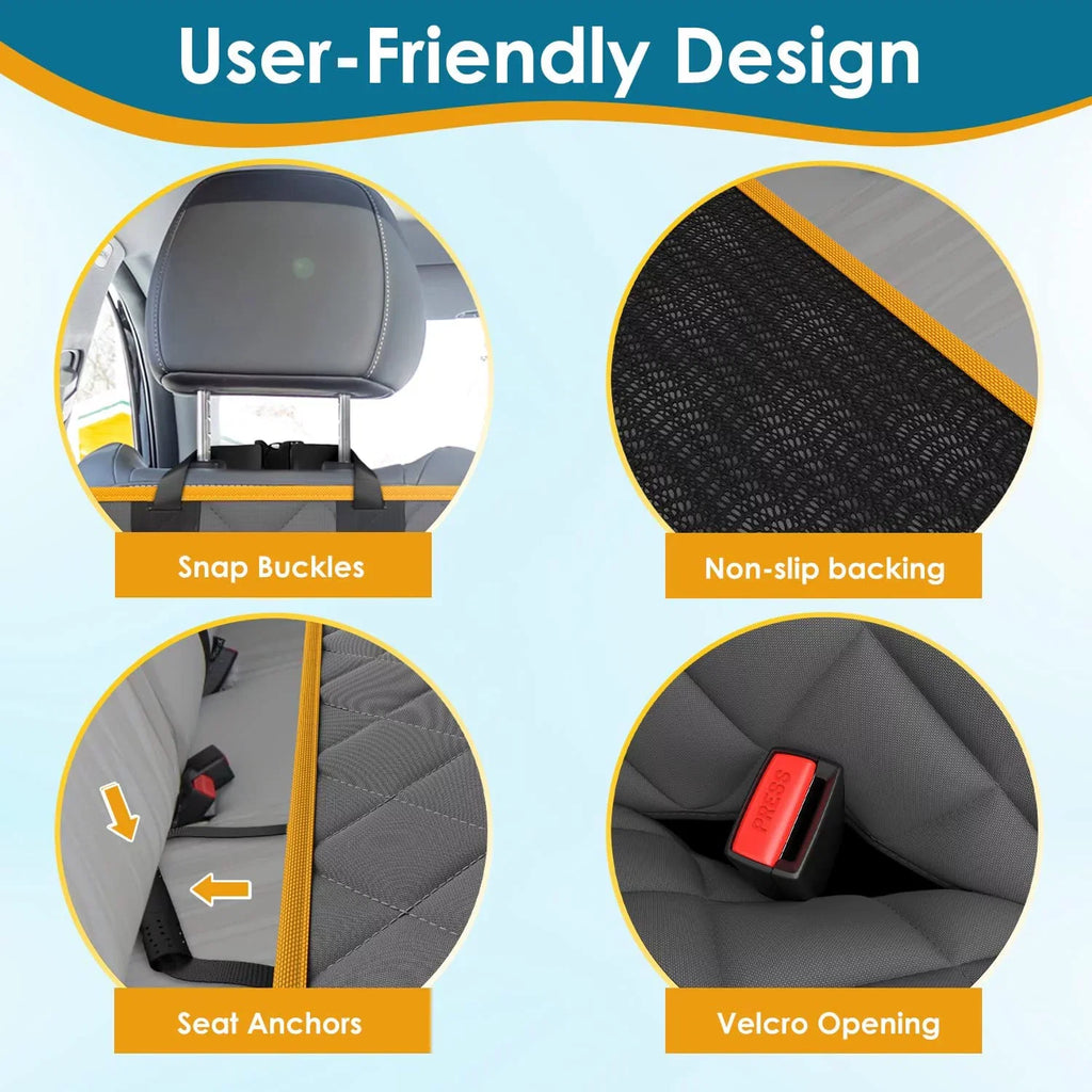 PAWBEE Dog Car Seat Cover – Nonslip & Scratchproof Dog Seat Covers for Cars – Waterproof Car Seat Covers for Dogs with Bonus Car Seat Belt – SUV, Trucks & Car Hammock for Dogs with Front Mesh Window