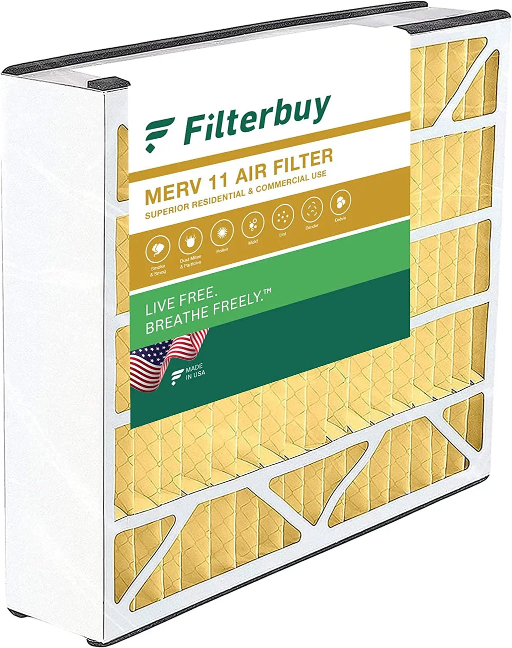 Filterbuy 20x25x5 MERV 11 Pleated HVAC AC Furnace Air Filters for Trion Air Bear, Generalaire, Skuttle, and Ultravation (1-Pack)