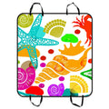 GCKG Colorful Sealife Starfish Crab Pet Car Seat Cover Dog Car Seat Mat Hammock Cargo Mat Trunk Mat For Cars Trucks and SUV 54x60 inches