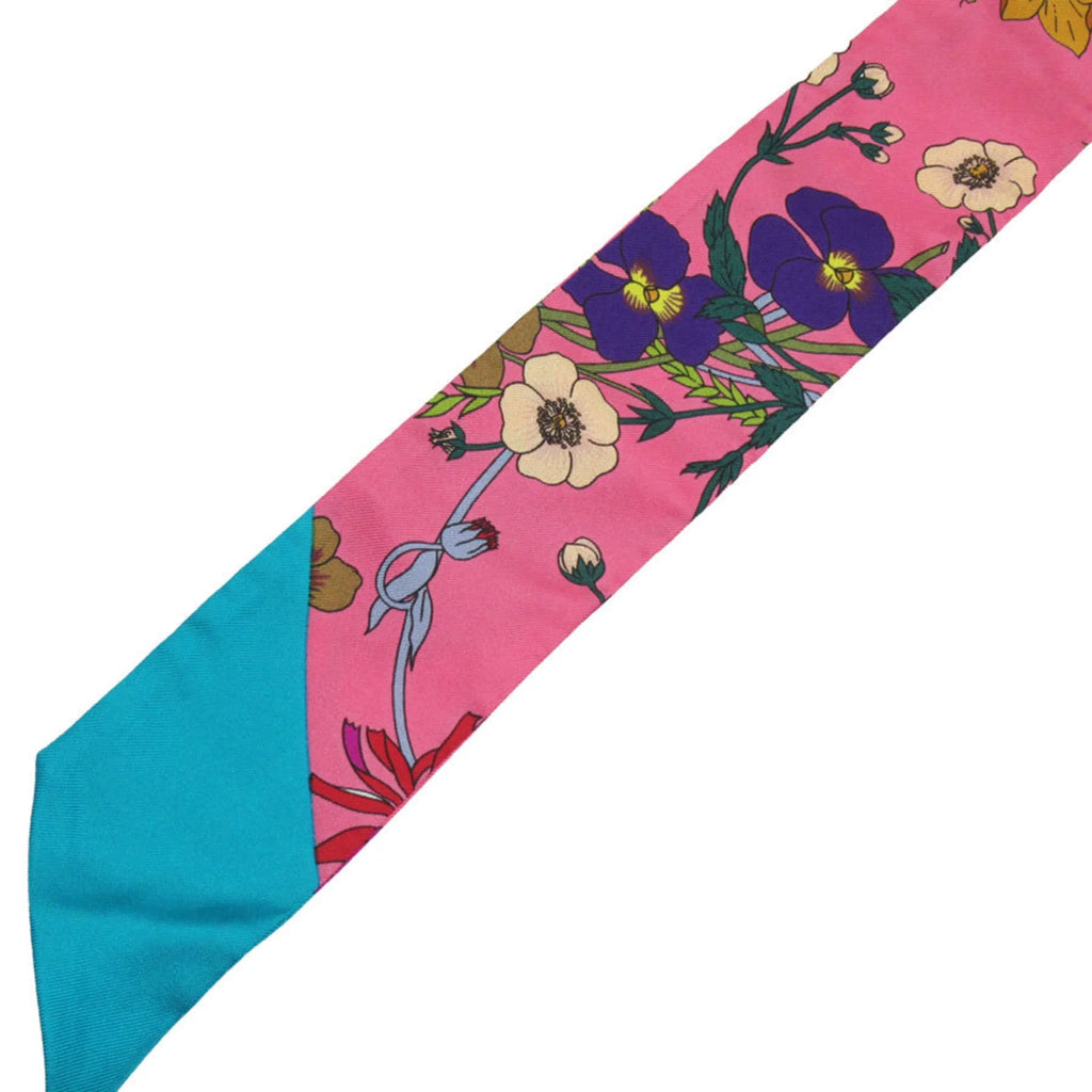 Pre-Owned GUCCI Scarf Muffler Silk Pink/Multicolor People w0157a (Good)