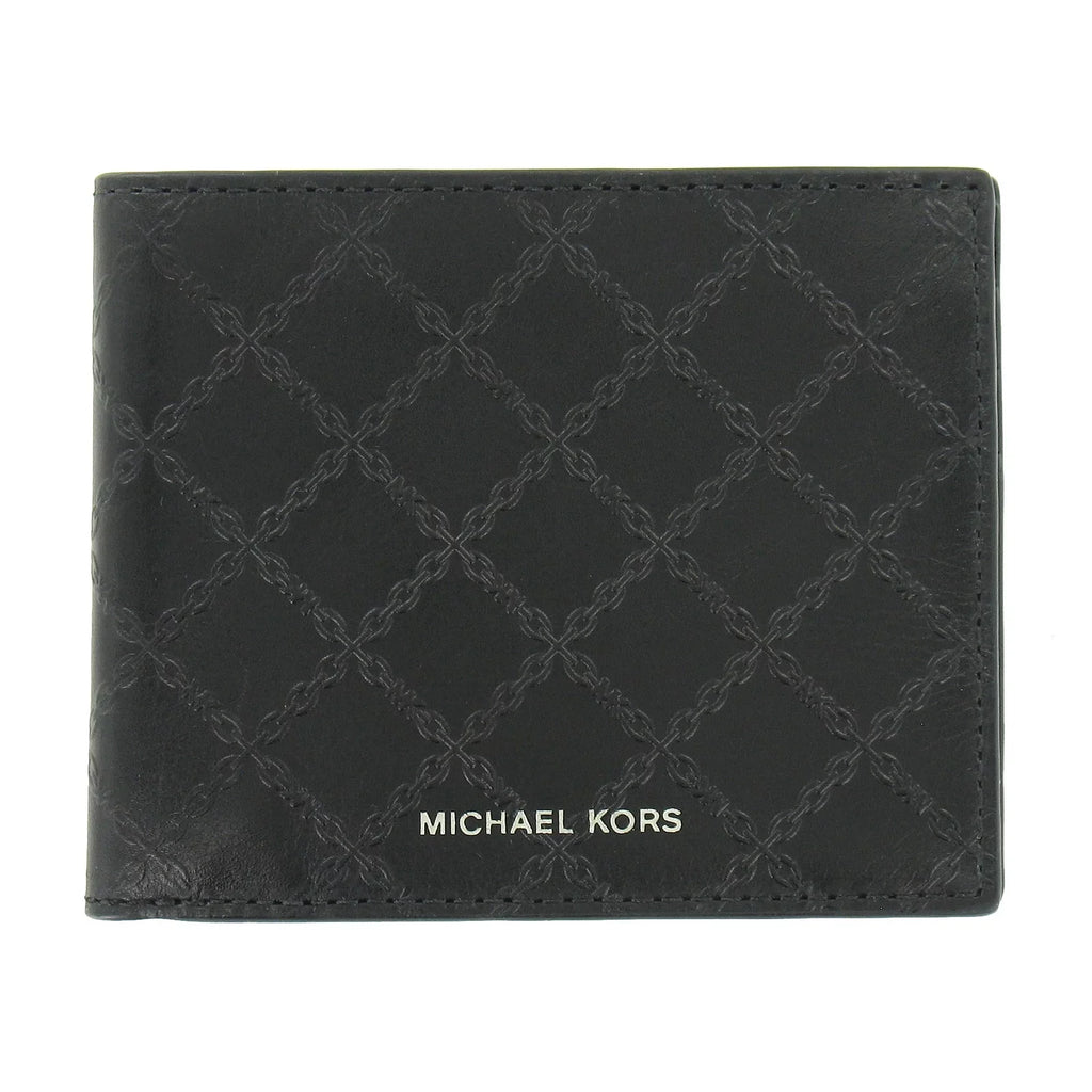 Michael Kors Andy Gentlemen Leatehr 2 Slim Billfold Bi-Fold Wallet Dark