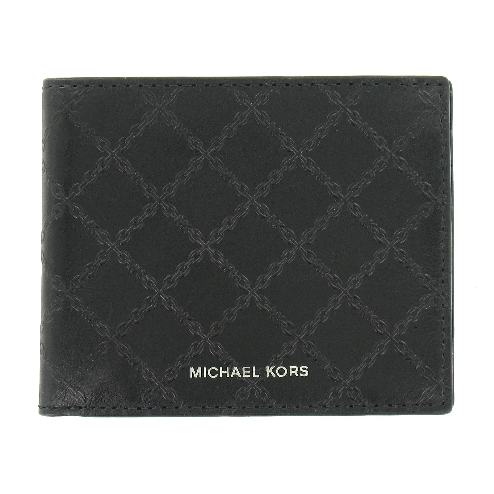 Michael Kors Andy Gentlemen Leatehr 2 Slim Billfold Bi-Fold Wallet Dark