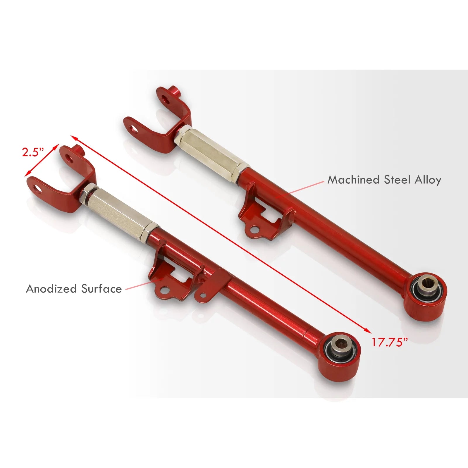 AJP Distributors Rear Lower Suspension Adjustable Toe Control Arms Rods LCA Kit Red People For Mazda Miata MX-5 ND MX5 2016 2017 2018 2019 2020 2021 2022 2023 16 17 18 19 20 21 22 23