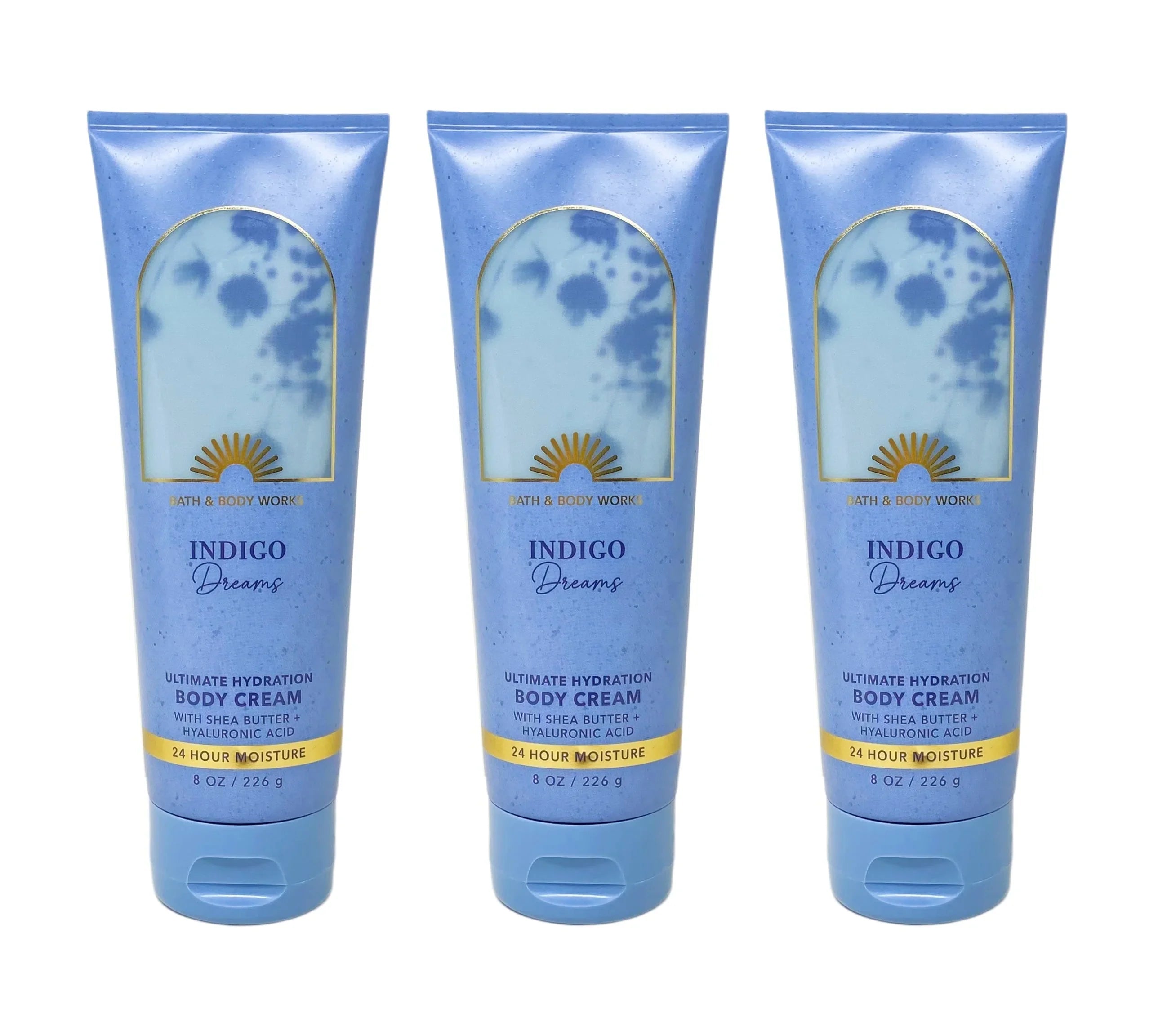 Bath and Body Works Indigo Dreams Ultimate Hydration Body Cream 3 Piece Set - 8 oz / 226 g each