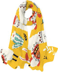 Hyjoy Lovely Llamas Flowers And Cacti Long Silk Neck Scarf Lightweight Shawl Wrap Scarves for Gentlemen Girls
