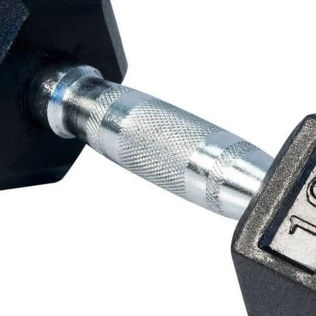 French Fitness Rubber Coated Hex Dumbbell 120 lbs (New)