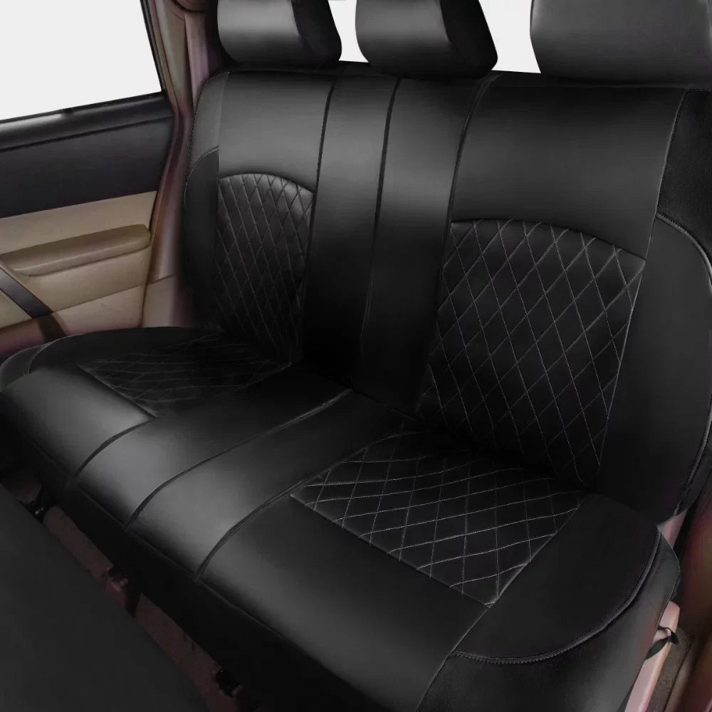 Andoe 9 Pcs Car Seat Cover, 5 Seats PU Leather Universal Seat Cover Full Set Auto Interior Accessories for Auto Trucks Van SUV