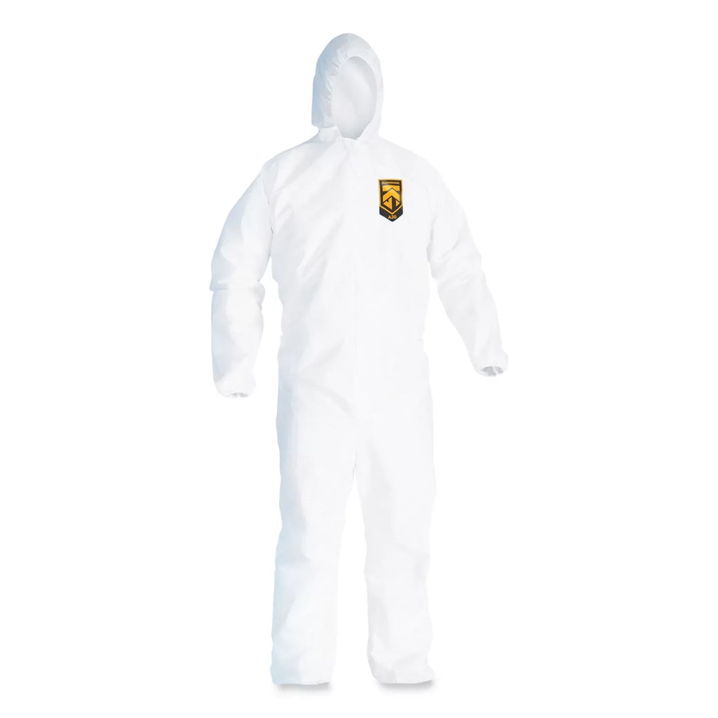 Kleenguard™ A20 Breathable Particle Protection Coveralls, Elastic Back, Hood, Medium, White, 24/carton