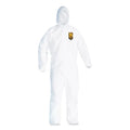 Kleenguard™ A20 Breathable Particle Protection Coveralls, Elastic Back, Hood, Medium, White, 24/carton