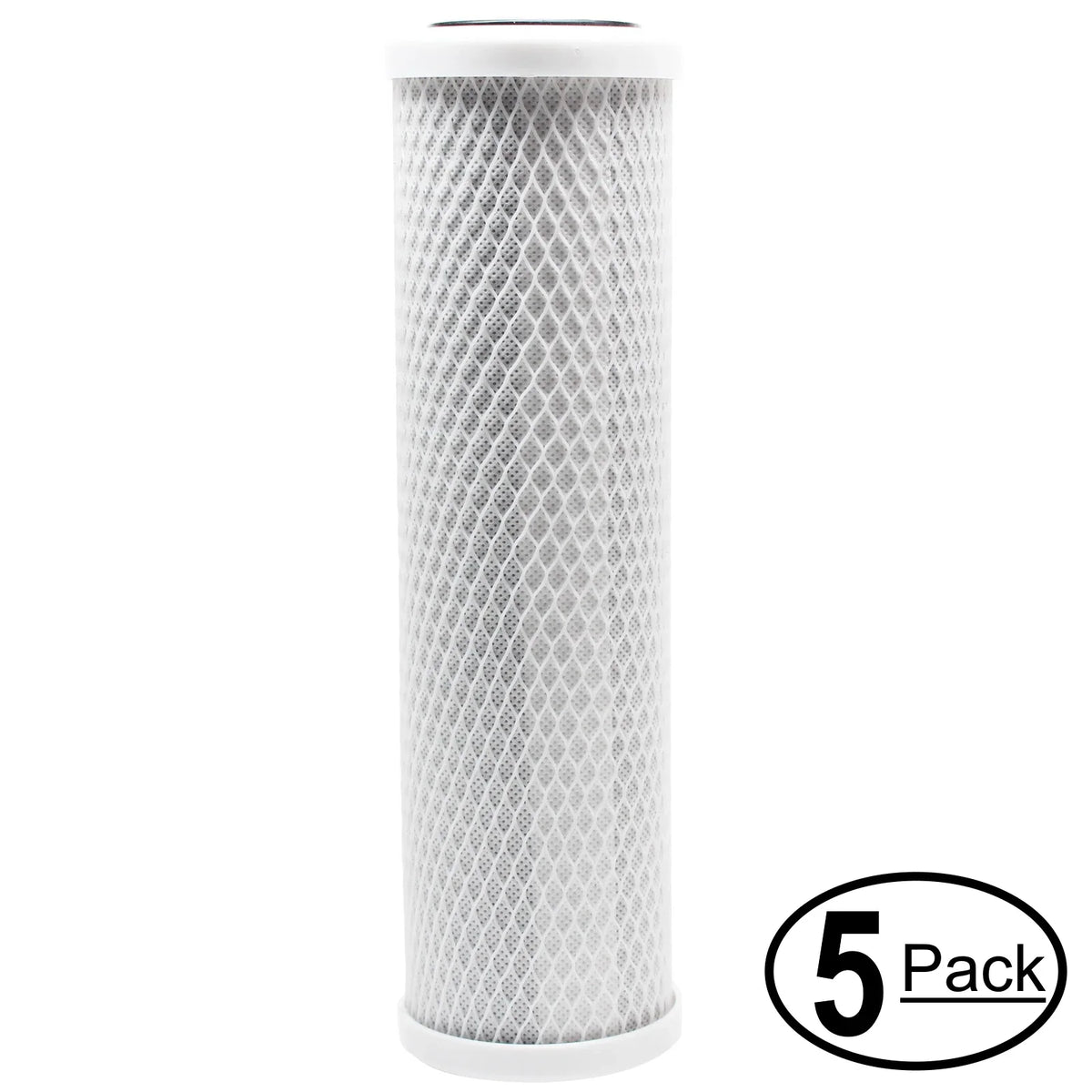 5-Pack Individuals for AMI AAA-505PU Activated Carbon Block Filter - Universal 10 inch Filter for AMI AAA 50 GPD 5 Stage Home RO System - Denali Pure Brand