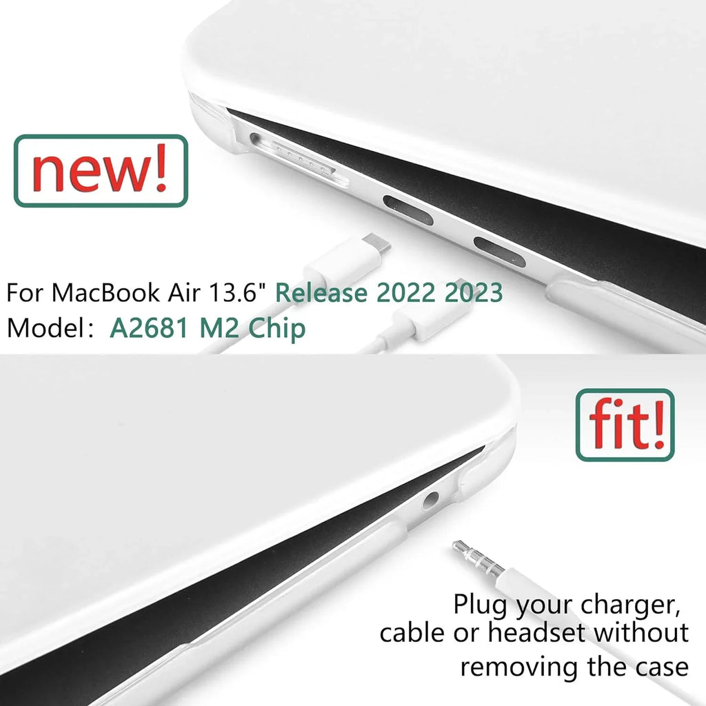 DONGKE Compatible with M2 MacBook Air 13.6 inch Case 2022 2023 A2681, Hard Shell Case with Keyboard Cover &