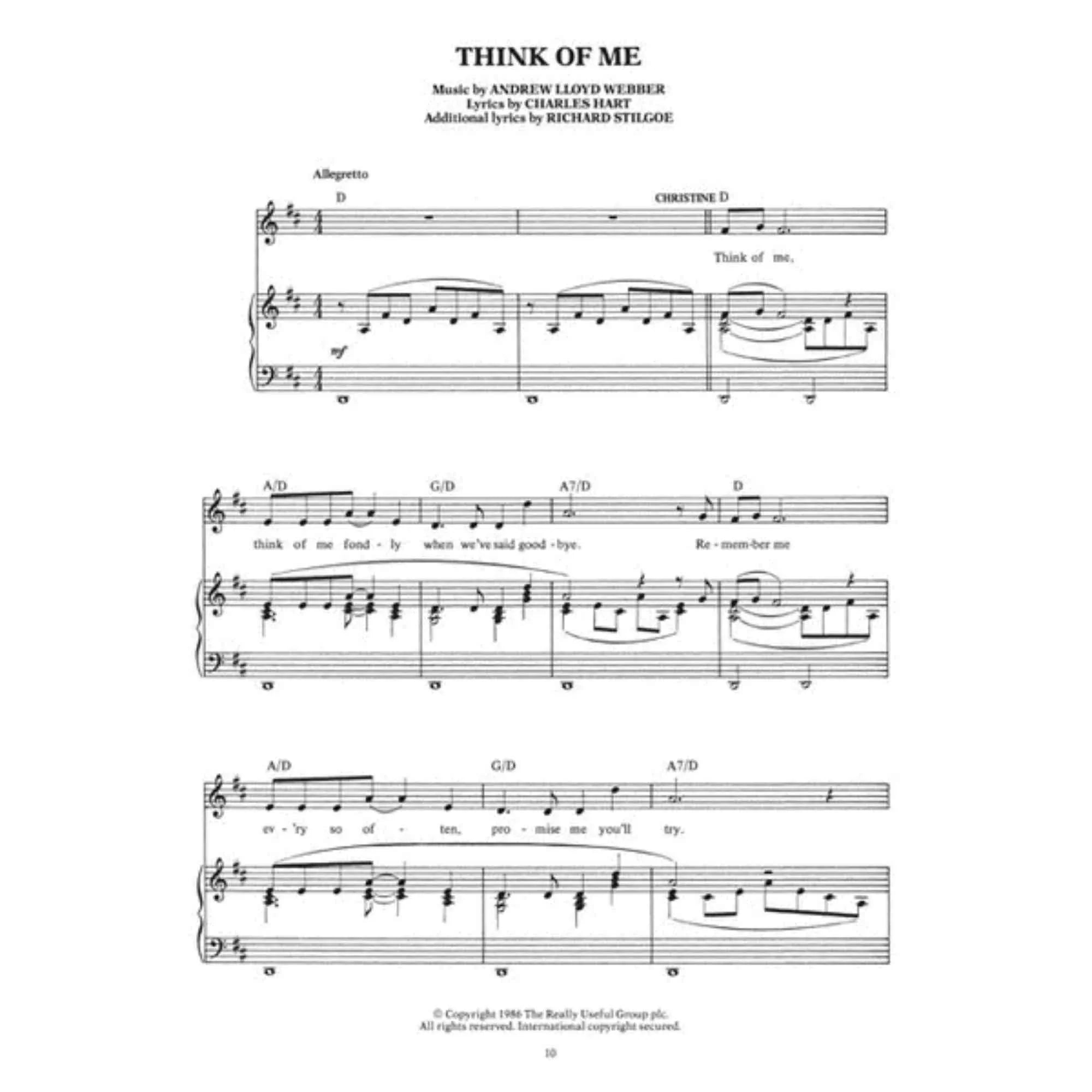 Phantom of the Opera - Souvenir Edition: Piano/Vocal Selections Melody in the Piano Part