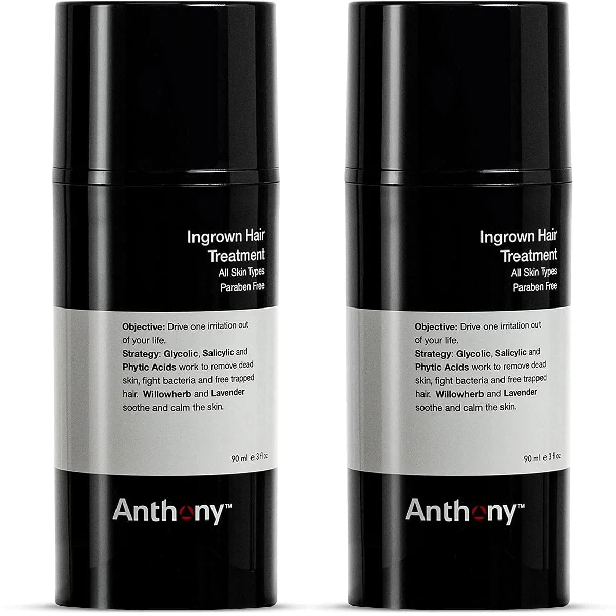 Anthony Ingrown Hair People for People (Pack of 2) – Gel Solution to Calm Down Razor Burn – Scar and Redness Eliminator, Bump Removal – 3 Fl. Oz
