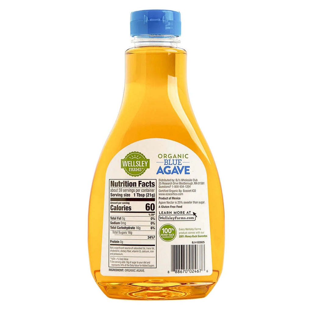 Wellsley Farms Organic Blue Agave, Liquid 44 oz.- Sugar Substitutes