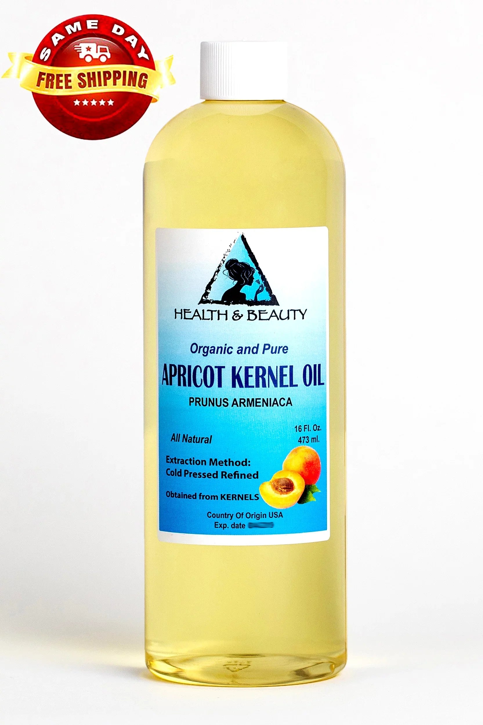 Apricot Kernel Oil Refined Organic Carrier Cold Pressed 100% Pure 64 oz